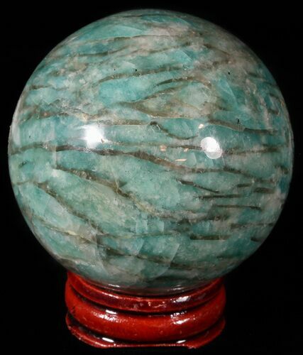 Polished Amazonite Crystal Sphere - Madagascar #51614